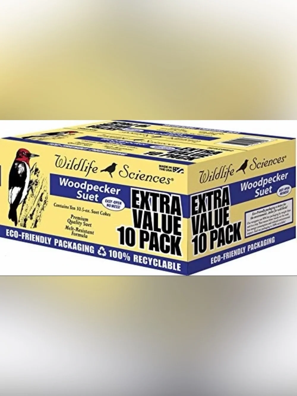 Wildlife Sciences Woodpecker Suet Cake 10 Pack for Wild Birds